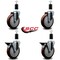 Service Caster 5'' Maroon Poly Wheel Swivel 1-3/8'' Expanding Stem Caster Set 2 Brakes, 4PK SCC-EX20S514-PPUB-MRN-2-PLB-2-138 - alternate 4